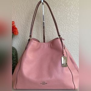 Coach Edie Refined Pebble Leather Shoulder Bag